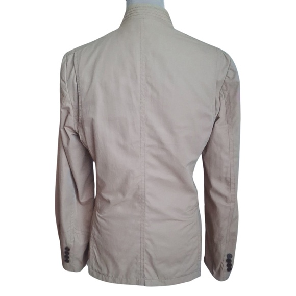 Fall Coat Cargo Moto Jacket Utility Minimalist City Style Ziozia Sz M Taupe - Picture 3 of 8